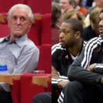 Pat Riley (Left), Dwyane Wade and LeBron James (Right)