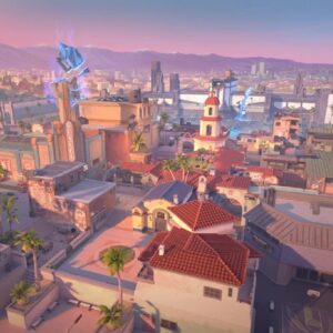An image of the Sunset map in Valorant