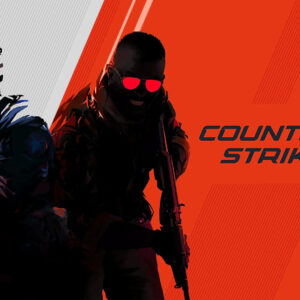 An image showing Counter-Strike 2 cover with red backround