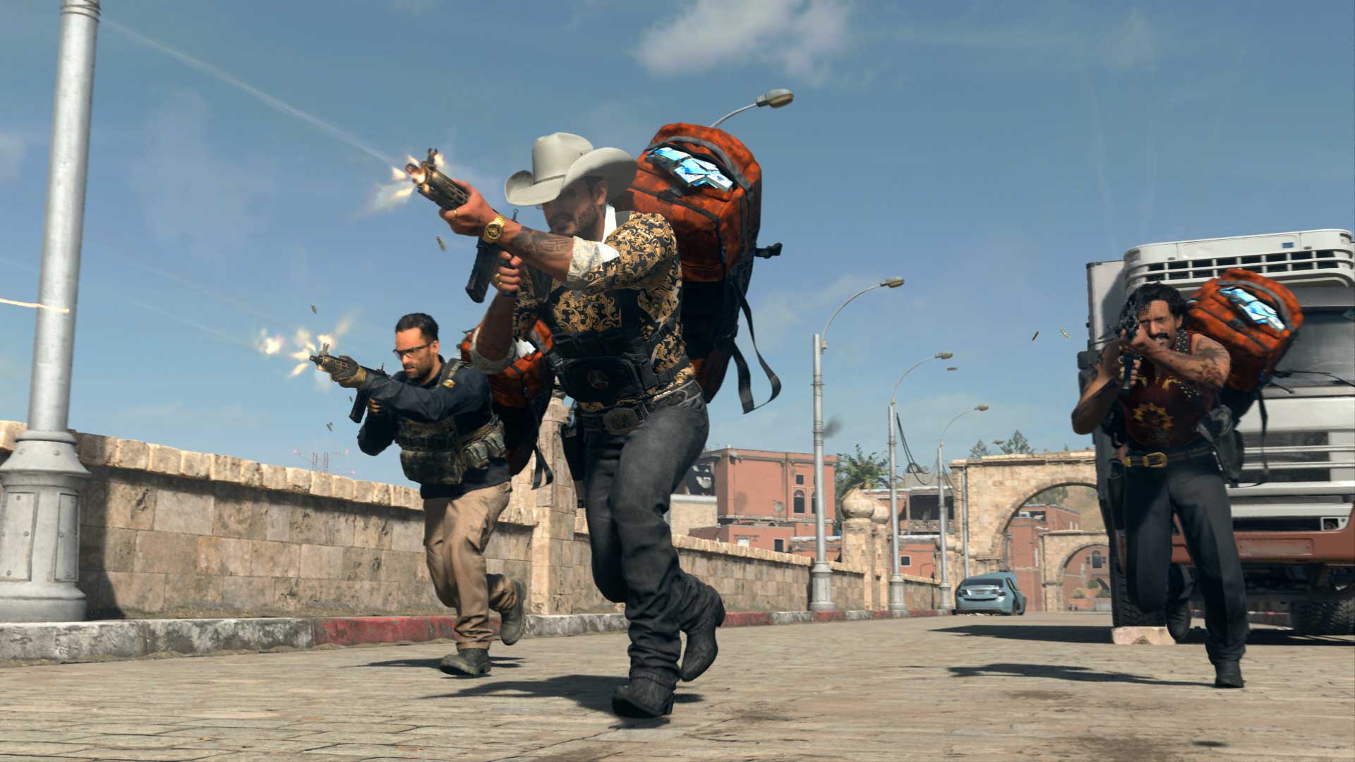 An image of multiple soldiers firing weapons in Warzone 2