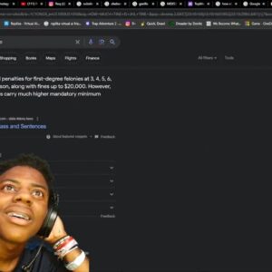 IShowSpeed freaks out after finding 11 years jail time after a prank call