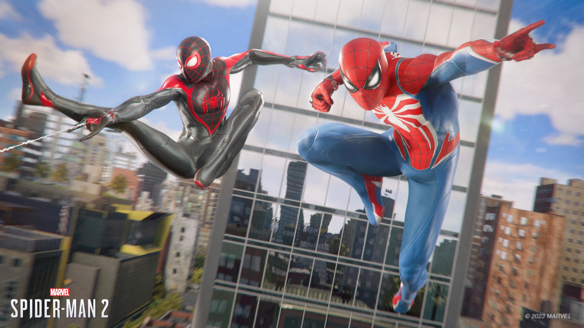 An image of both Spider-Mans in one frame