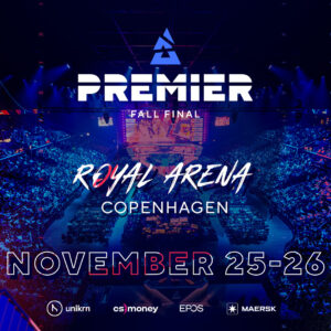 A poster announcing the Blast Premier Fall Final event scheduled for November 2023