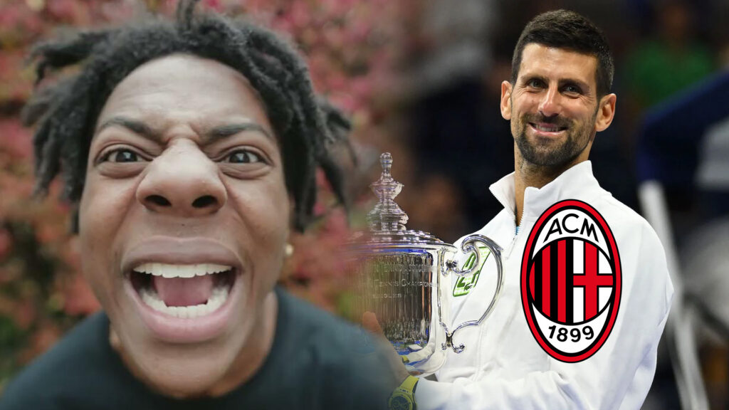 An image showing iShowSpeed and Novak Djokovic collage