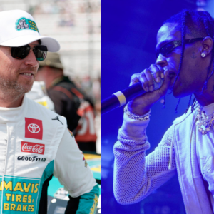 Denny Hamlin Rocks Michael Jordan Themed NASCAR Costume for Travis Scott's Charlotte Show