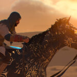An image showing Basim riding a horse in Assassin's Creed Mirage