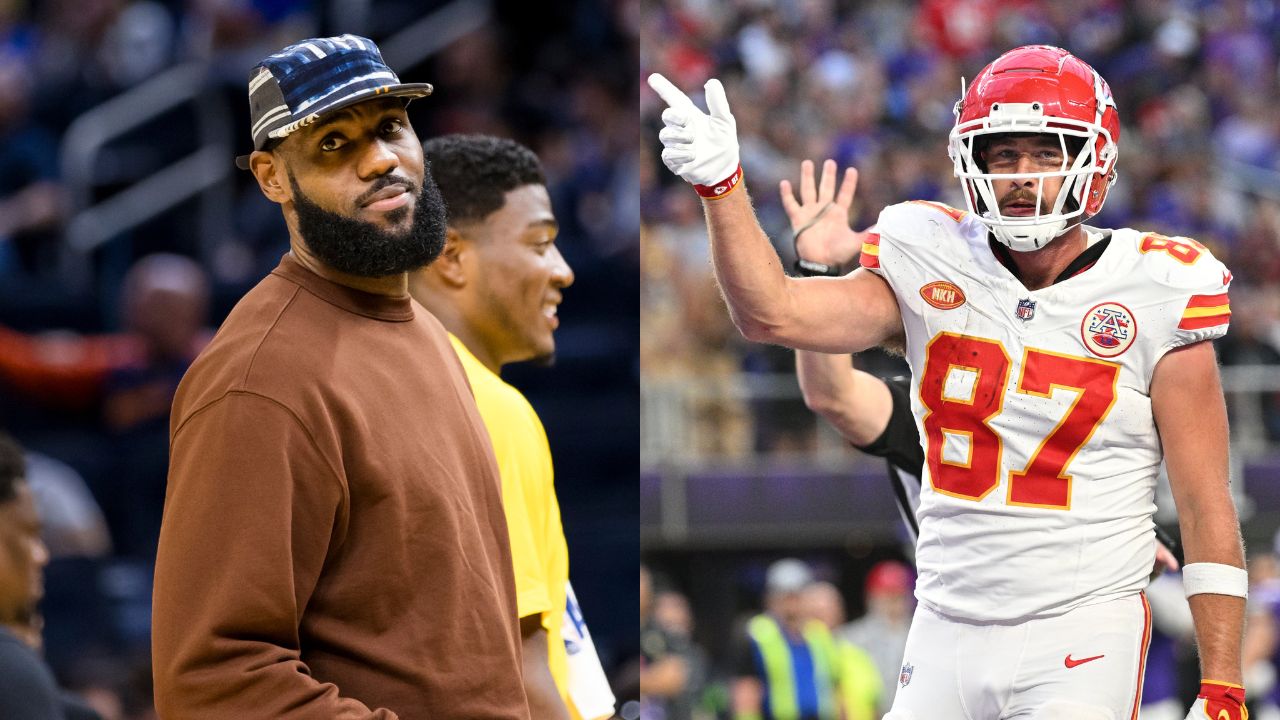 9 Days After Expressing ‘New Heights Podcast Desire,’ LeBron James Crowns Travis Kelce ‘North East Ohio’s Most Famous Man’