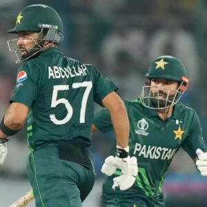 Abdullah Shafique and Mohammad Rizwan help Pakistan register the highest successful run-chase in World Cup history.