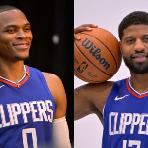 "Russell Westbrook's Not 6Ft 3"": Standing Nearly Toe To Toe With Paul George, NBA Twitter Hypothesizes Over Clippers Guard's Height