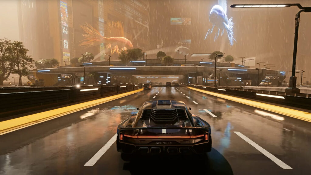 An screenshot from modded Cyberpunk 2077 running on Update 2.0 and Phantom Liberty