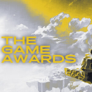 An image showing the The Game Awards logo with Zelda, one of the Nominees for Game of the Year