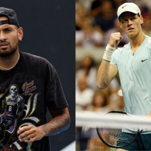 Nick Kyrgios (L) and Jannik Sinner (R)