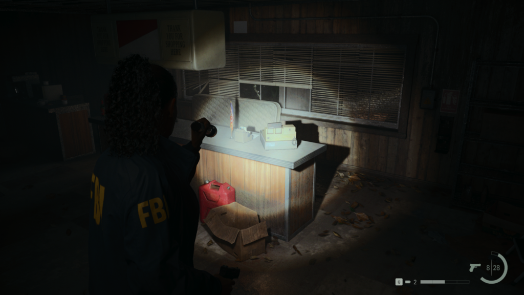 An image showing a gameplay screenshot from Alan Wake 2