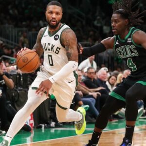 Scoring 14 Points In The Clutch, Damian Lillard Confidently Claims Jrue Holiday And Celtics Backcourt Didn't Have Him Feeling Pressured