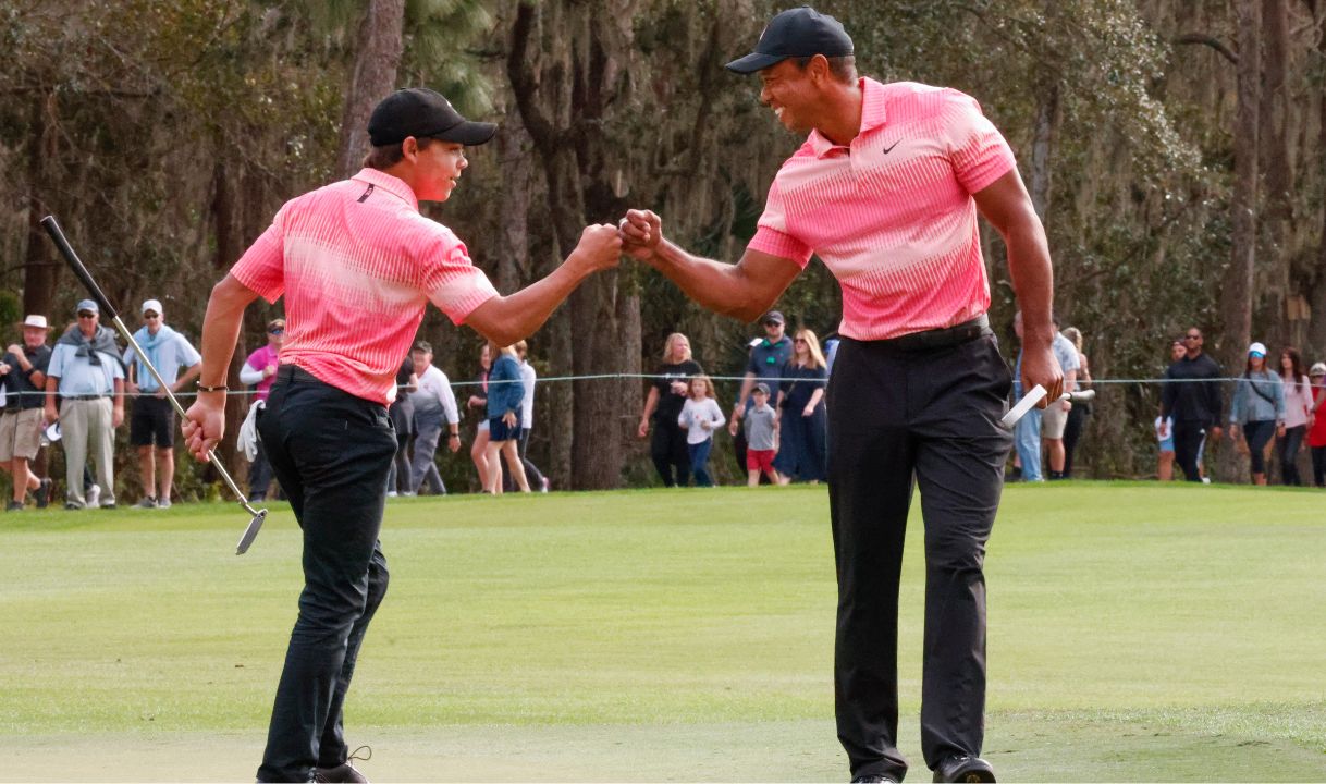 Tiger Woods and Charlie Woods