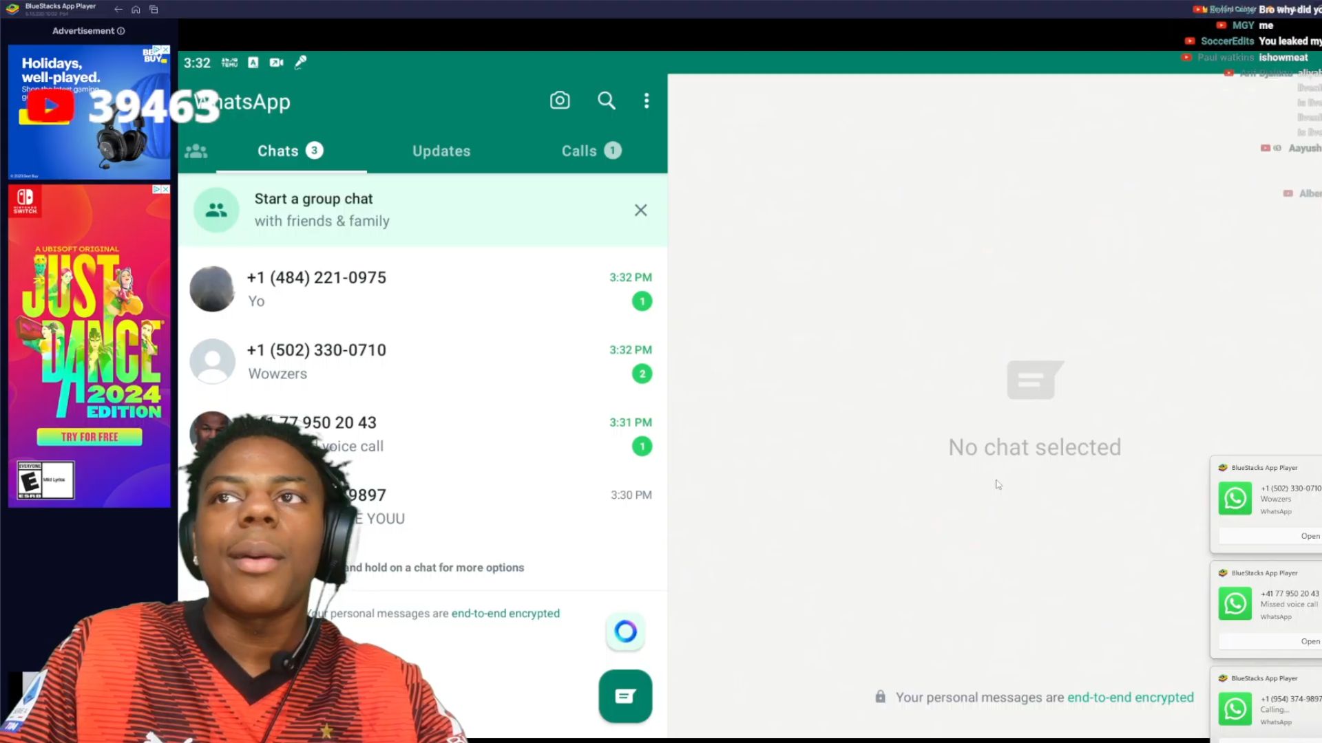 A screenshot from IShowSpeed's stream