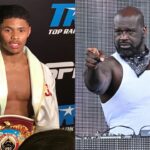 Shaquille O'Neal, As President Of Reebok Basketball, Shows Off Shakur Stevenson's Latest Signing With The Brand