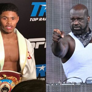 Shaquille O'Neal, As President Of Reebok Basketball, Shows Off Shakur Stevenson's Latest Signing With The Brand