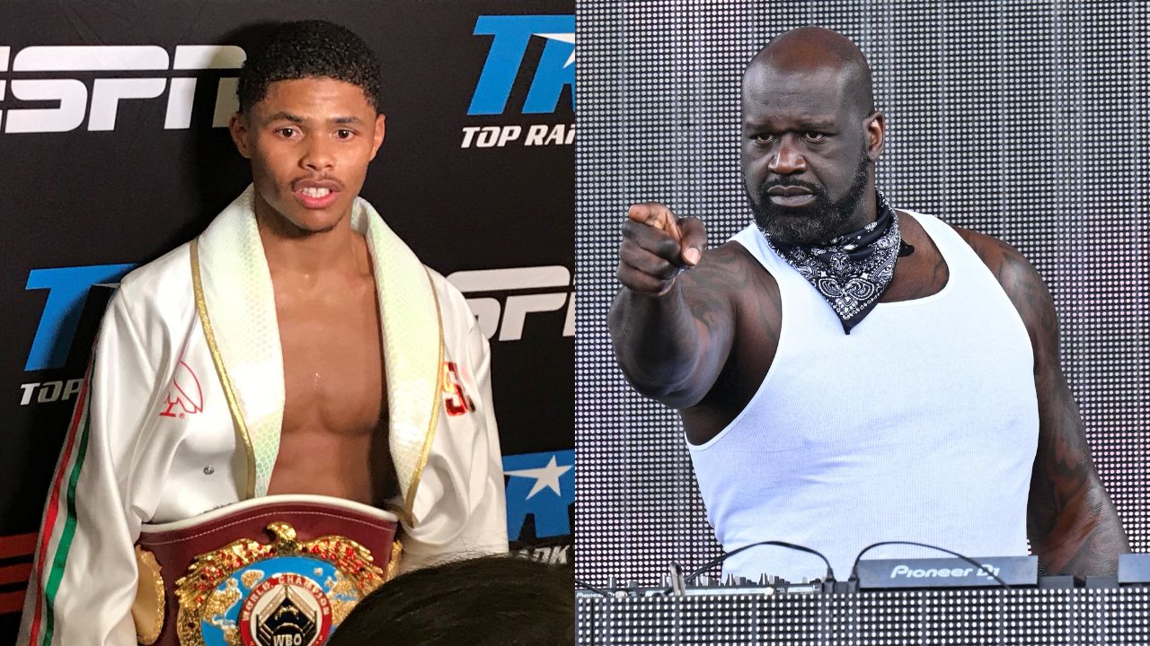 Shaquille O'Neal, As President Of Reebok Basketball, Shows Off Shakur Stevenson's Latest Signing With The Brand