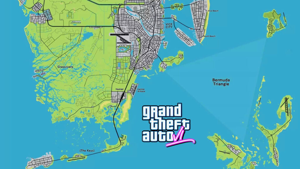 An image showing concept map for GTA 6, which includes Bermuda Triangle