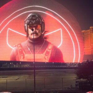 DrDisrespect advertises his YouTube channel on the Las Vegas sphere