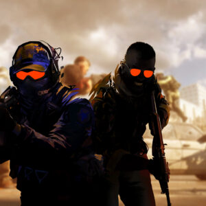 An image showing Counter-Strike 2 characters with gameplay background