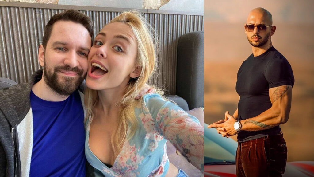 An image showing Destiny with Melina Goransson and Andrew Tate on right