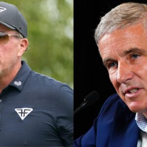 Phil Mickelson and Jay Monahan