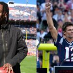 Travis Scott Gets Desperate to Own First Ever Official Tom Brady Baseball Trading Cards After the GOAT Poses With it Alongside Michael Rubin