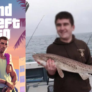 An image showing blurred face of Arion Kurtaj and GTA 6 cover