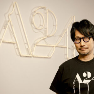 An image showing image of Hideo Kojima at A24 office who will be making Death Stranding movie