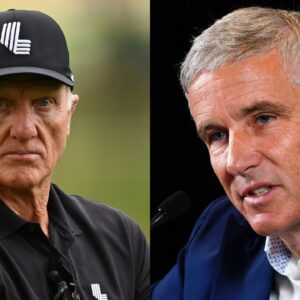 Greg Norman and Jay Monahan