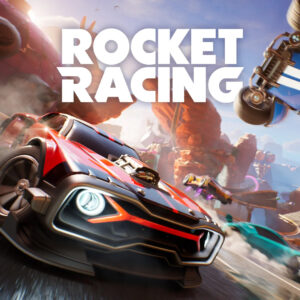 An image showing the main cover of Rocket Racing in Fortnite