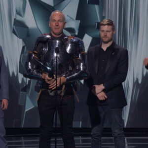 Swen Vincke and Larian Studios developers receiving Game of the Year 2023