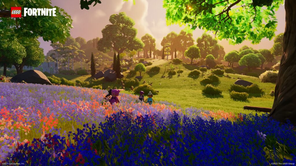 An image showing a screenshot of LEGO Fortnite where players have to build a Village