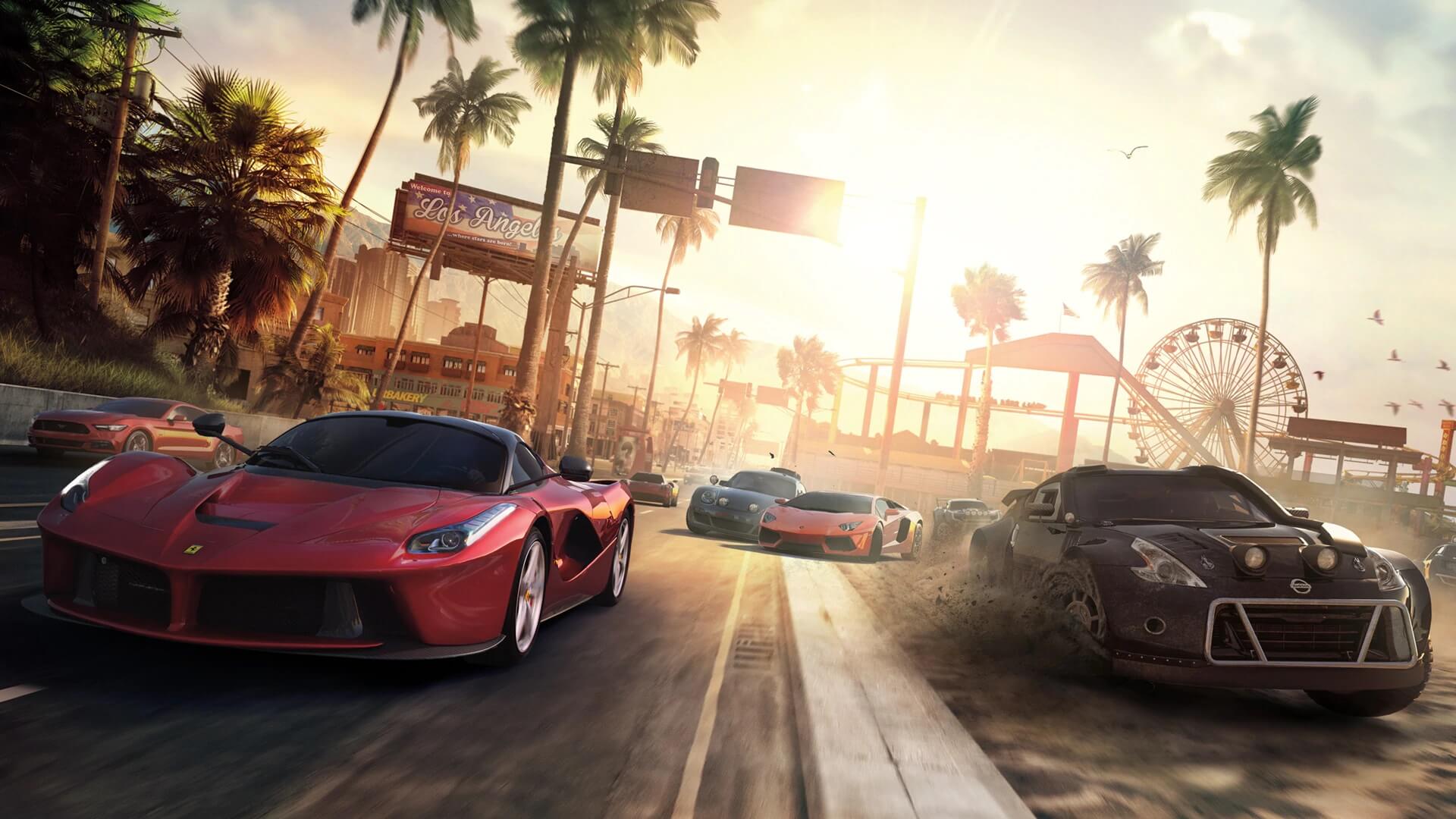 Cars racing in The Crew