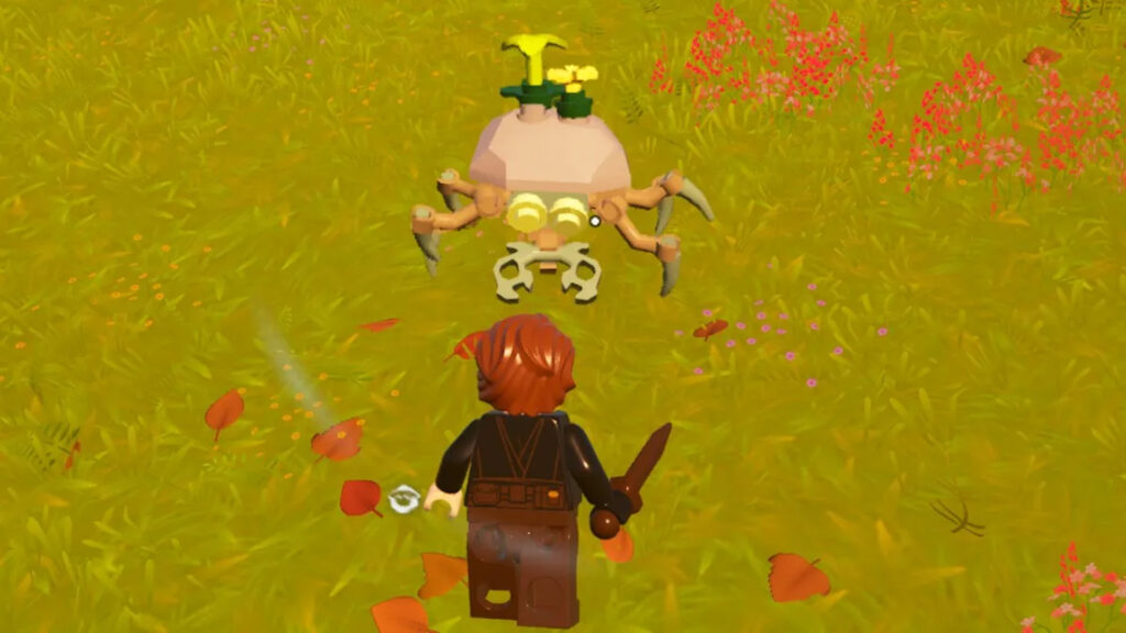 An image showing a Roller in LEGO Fortnite who drop Shells