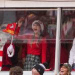 Taylor Swift Rocked This $498 Sweater On Christmas While Cheering For Travis Kelce At the Arrowhead Stadium