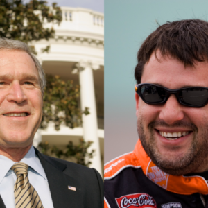 When Tony Stewart Presented President Bush With a Custom NASCAR Firesuit