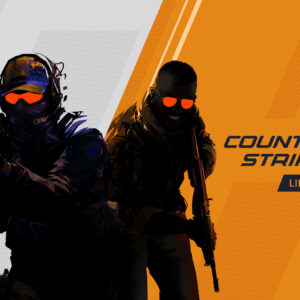 A terrorist and counter terrorist on the Counter Strike 2 banner