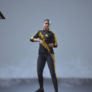 An illustration the Medium contestant with The Finals logo in the top left corner