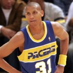 Reggie Miller (Indiana Pacers) - PUBLICATIONxINxGERxSUIxAUTxHUNxRUSxSWExNORxONLY (Icon9421653) Basketball Herren NBA, 2004/2005 Einzelbild Basketball Herren NBA, 2004/2005 Einzelbild EDITORIAL USE ONLY