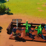 An image showing farming in Lego Fortnite