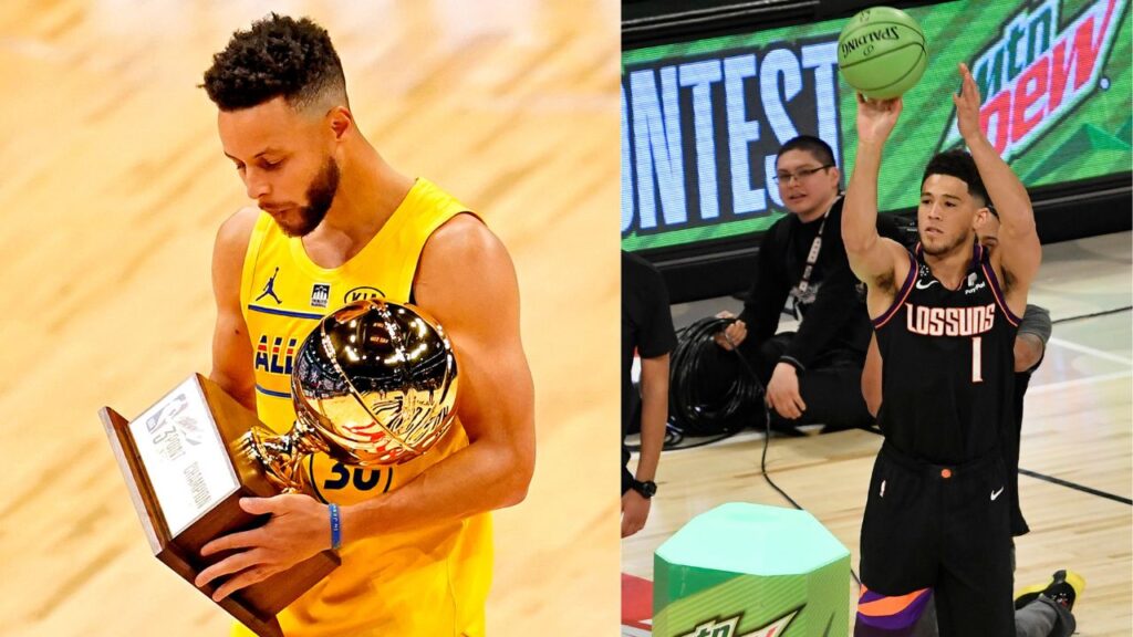 Top 5 Players with the Best Score in the All-Star 3-Pt Contest Featuring Stephen Curry and Devin Booker