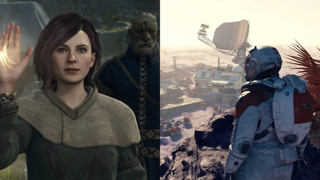 An image showing characters from Dragon's Dogma 2 and Starfield