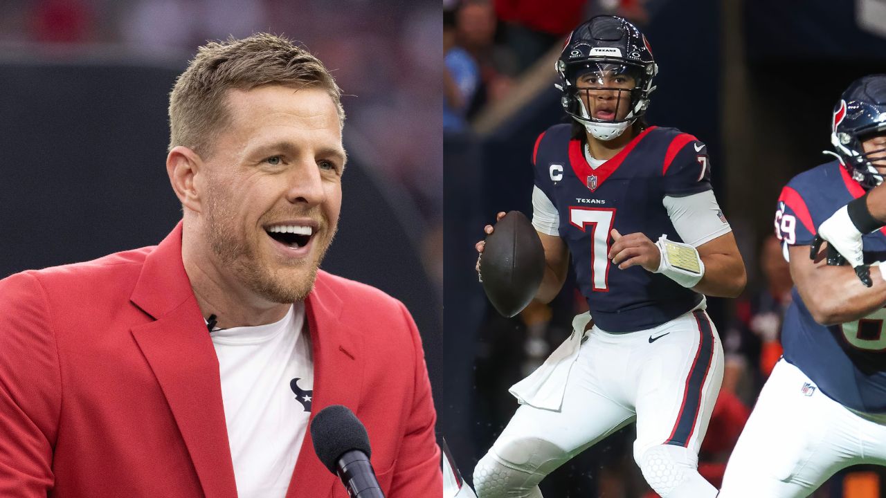 Jan 13, 2024; Houston, Texas, USA; Houston Texans quarterback C.J. Stroud (7) in a 2024 AFC wild card game against the Cleveland Browns at NRG Stadium. Mandatory Credit: Troy Taormina-USA TODAY Sports