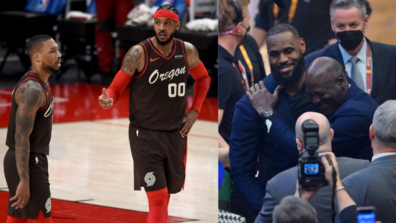Amazed At a Picture of Carmelo Anthony With Michael Jordan and LeBron James, Damian Lillard Tells Former Teammate to Frame It