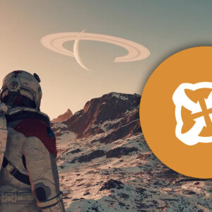 An image showing screenshot of Starfield with Nexus Mod logo