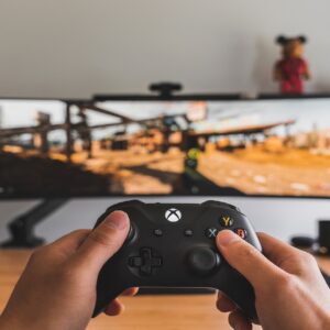 An image of a person using a controller