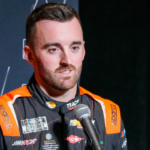 Sep 1, 2022; Charlotte, NC, USA; NASCAR Cup Series driver Austin Dillon (3) talks with the media during the NASCAR Cup Series Playoff Media Day at Charlotte Convention Center. Mandatory Credit: Jim Dedmon-USA TODAY Sports